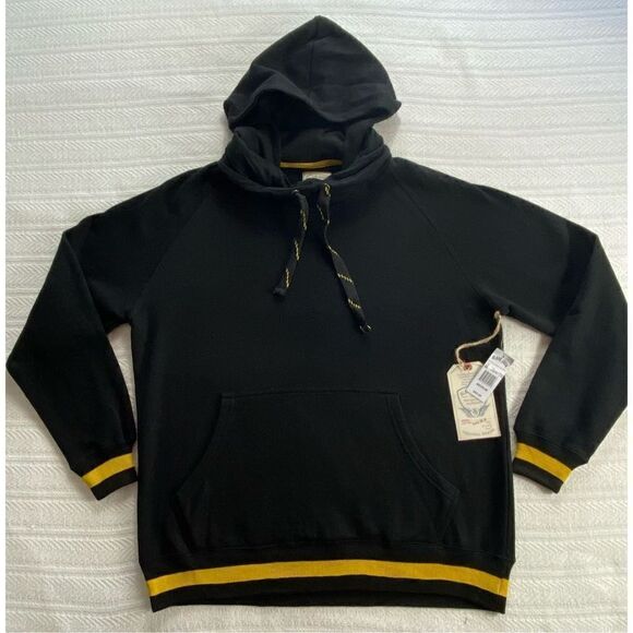BLACKJACK MEN’S MEDIUM Black Pullover  Hoodie with Gold Trim - Picture 10 of 10